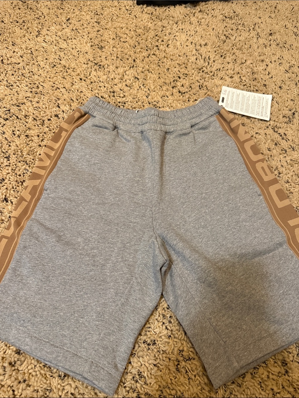 Stella McCartney Gray Shorts with Tan Side Tape